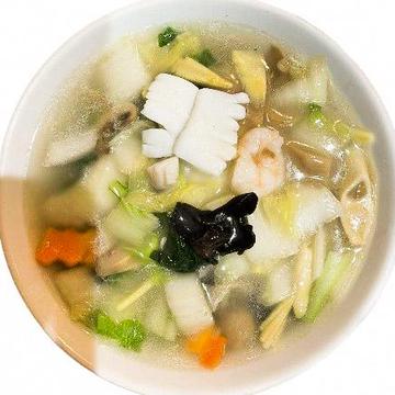 海鮮ソバ Buckwheat Noodles with Seafood