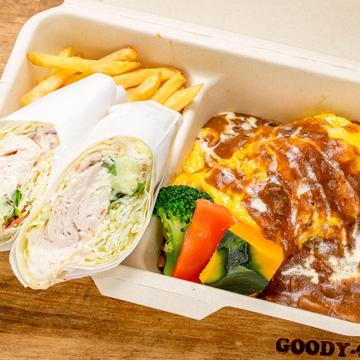 ハッシュドビーフオムライス×チキンアボガトブリトー