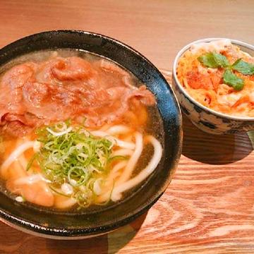 黒毛和牛肉うどん+ミニカツ丼セット