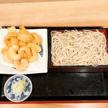 大粒海老のバラかき揚げ冷やしそば