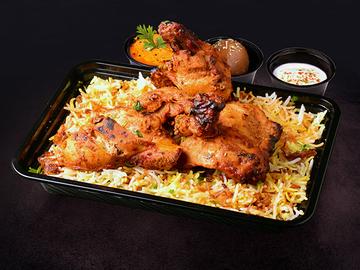 ビリヤニタンドリーチキン1Leg pデザートグリーンサラダBiryani Tandoori Chicken 1Leg P dessert green salad