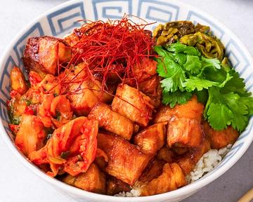【キムチ】特製豚角煮のルーローハン (Kimchi) Lu Rou Fan