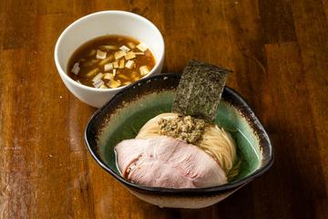 (スープ割付き)貝節昆布水つけそば(醤油)