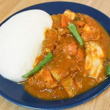 ケニアカレー＆やむ芋フフ Kenyan Curry ＆ Yamuimo Fufu