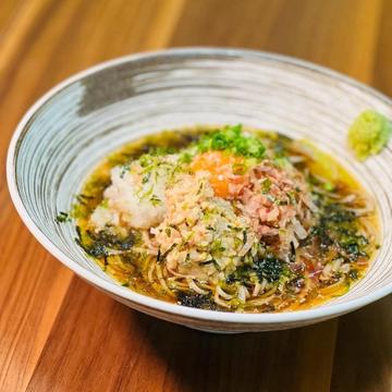 納豆とオクラ蕎麦
