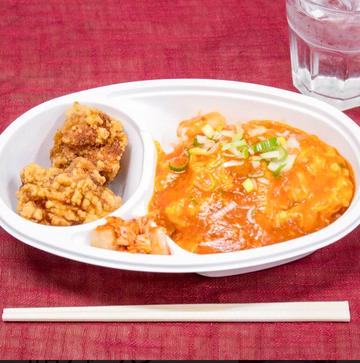 エビチリ丼と唐揚げセット
