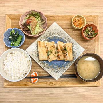 納豆麹の包み焼き定食(白ごはん)