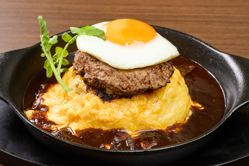 目玉焼きハンバーグオム