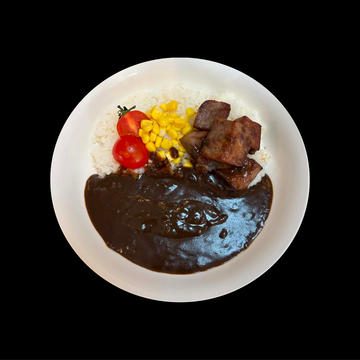 ハラルチキンカレー + サイコロステーキ