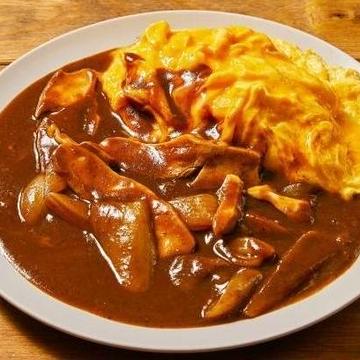 デミグラスソースのレアオムライス Rare Omelette Rice with Demi-Glace Sauce