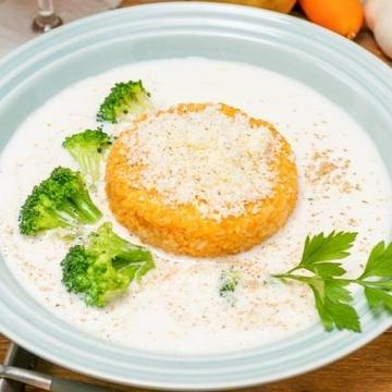 チーズと黒胡椒のチーズ焼きリゾット Cheese ＆ Black Pepper in Grilled Cheese Risotto