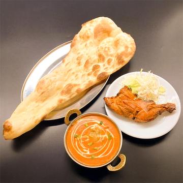 【人気NO.3】名物タンドリーチキン・濃厚バターチキンカレー・プレーンナン