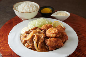 味付け黄金比率！豚生姜焼き100g＆生姜マヨ鶏からあげ 5個 弁当 ～オリジナル生姜マヨネーズ付き～