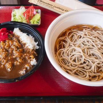 ミニカレーセット(soba and small curry rice bowl)