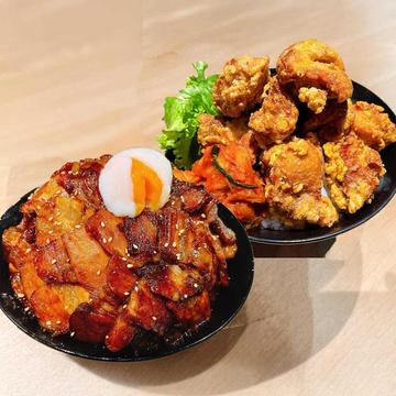 【シェアセットI】①十勝の豚丼(お肉180g)&②からあげ丼(からあげ10個)