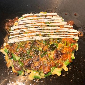 ねぎ焼すじ(半マヨ・一味乗せ)