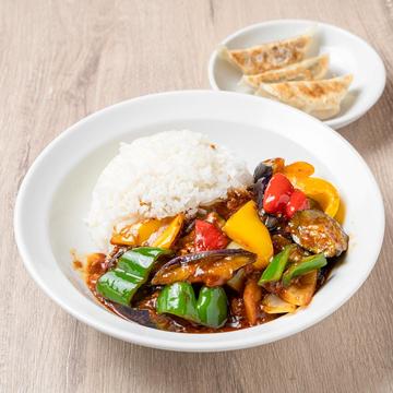 麻婆茄子と餃子セット