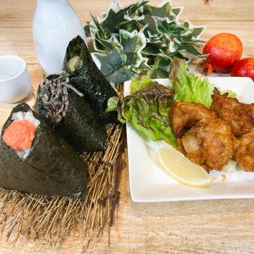 おにぎり3個+とり唐4個弁当