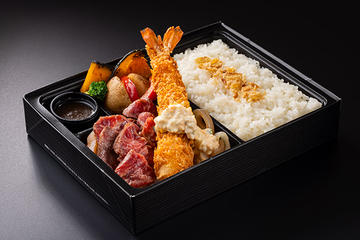 牛シンタマステーキ＆エビフライ弁当