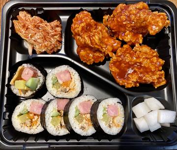 ヤンニョムチキン＆キンパ弁当 yangnyeom chicken＆kimbap set ＆