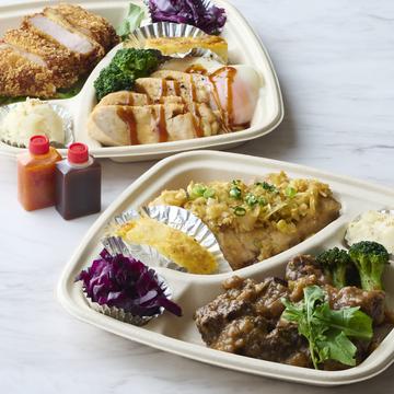 ⑤低温調理仕込みの肉厚とんかつ + お好きなおかず1品