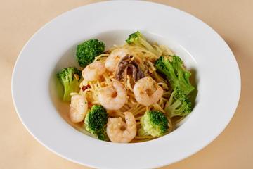 アンチョビブロッコリーとガーリックシュリンプのペペロンチーノ Anchovy Broccoli and Garlic Shrimp Peperoncino