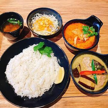 グリーンカレー、トムヤムガイWセット