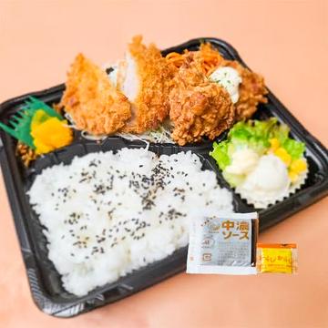 Eセット 一口ヒレカツと若鶏もも唐揚げ2個