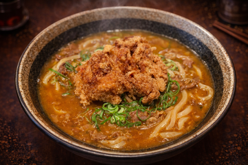 #和風唐揚げカレーうどん