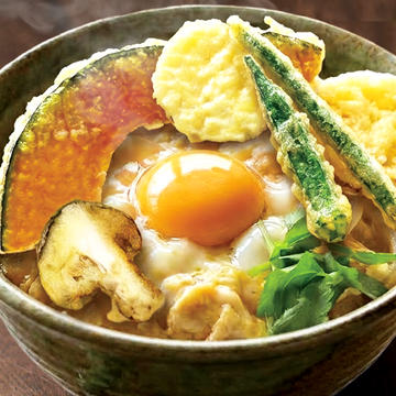 6種の野菜天ぷらと卵4個使った幸せになれる夢の天丼