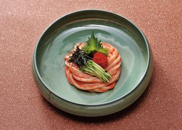 明太子の冷たいおうどん