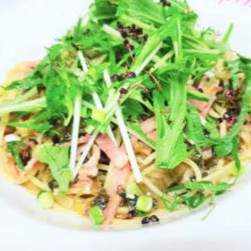 女性人気！ベーコンと高菜の和風 スパゲッティ
