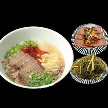 店頭人気No.1！蘭州得々セット(蘭州牛肉麺+うまダレ牛肉+昆布サラダ)
