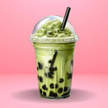 抹茶タピオカ、濃厚抹茶ミルク|もちもち食感スイーツ