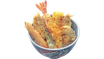 【カニ天と特大海老入り】特上海鮮天丼