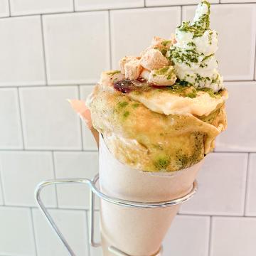 抹茶わらび餅ブリュレ