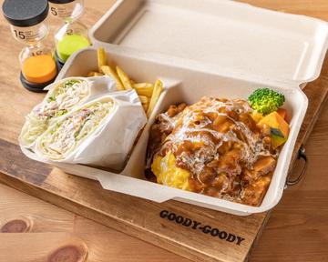 ハッシュドビーフオムライス×ハニーマスタードチキンブリトー
