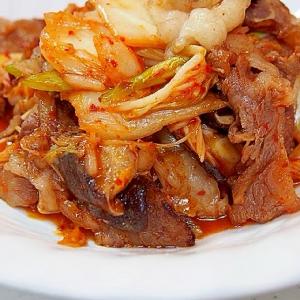 キムチと牛肉の炒め