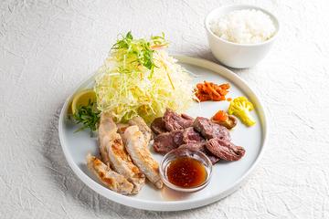 アンガス牛ハラミ＆九州豚のトンテキ定食