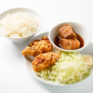唐揚げ角煮定食
