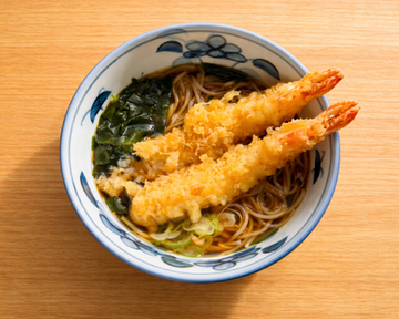 (温) 海老天そば (Warm) Shrimp Tempura Soba
