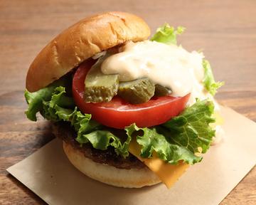 F-1169】フレッシュチーズバーガーCheese burger with fresh vegetables
