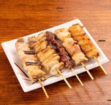 炭火焼鳥おまかせ5本セット(塩)