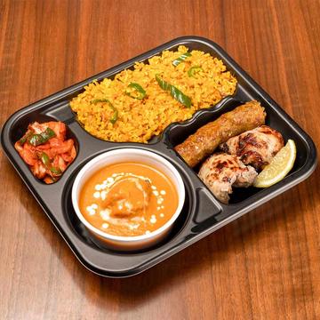 インド風玉子ピラフ＆カレー＆焼き物弁当 Egg pulv,Curry＆Tandoori mix Bento