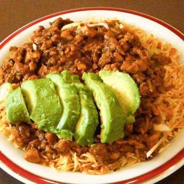 Avocado Topping Keema Chahan   アボカドトッピングのキーマチャーハン