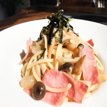 きのこ2種とベーコンの和風パスタ