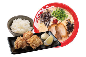 牛白湯ラーメン唐揚げ(3個)ライスセット