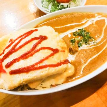 オムライスカレー Omelet Rice Curry
