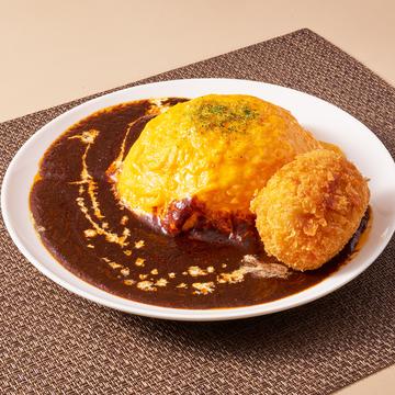 本格仕込みのデミグラスオムライス×クリームコロッケ