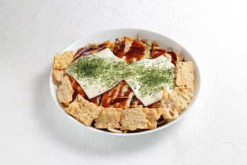 チーズ・イカ天入り広島風お好み焼き